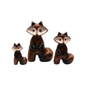 Ensemble de 3 figurines décoratives de renard – Figurines miniatures réalistes