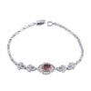 Bracelet en Argent Plaqué Rhodium avec Pierre Alexandrite pour Femmes