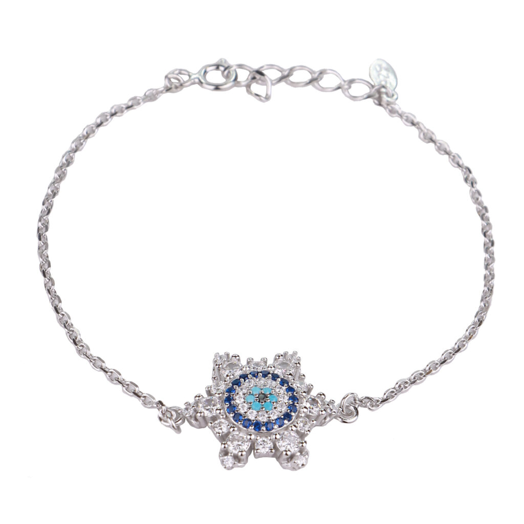 Bracelet en Argent avec Design Œil Malin pour Femmes