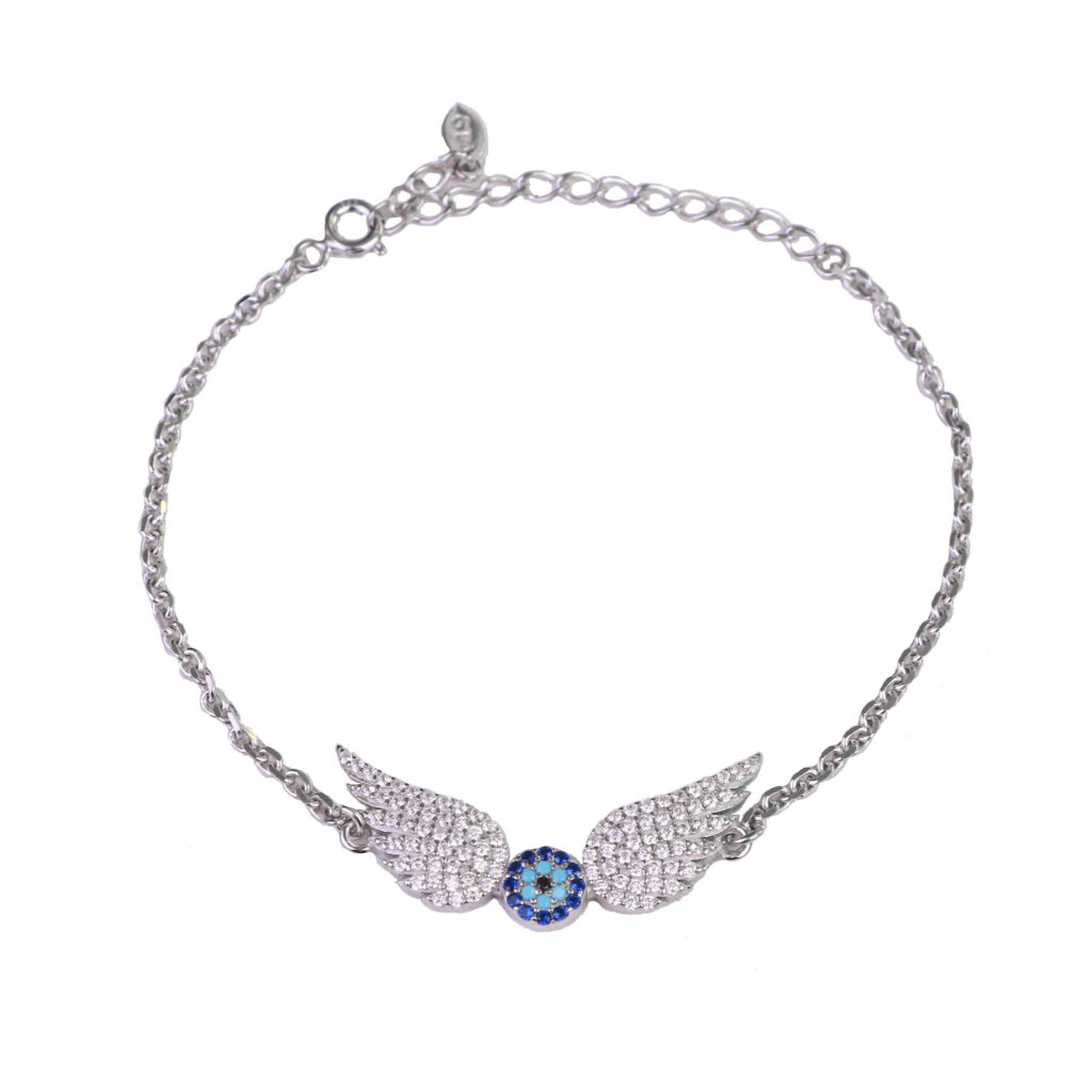 Bracelet en Argent avec Design Œil Malin pour Femmes Modèle Angel