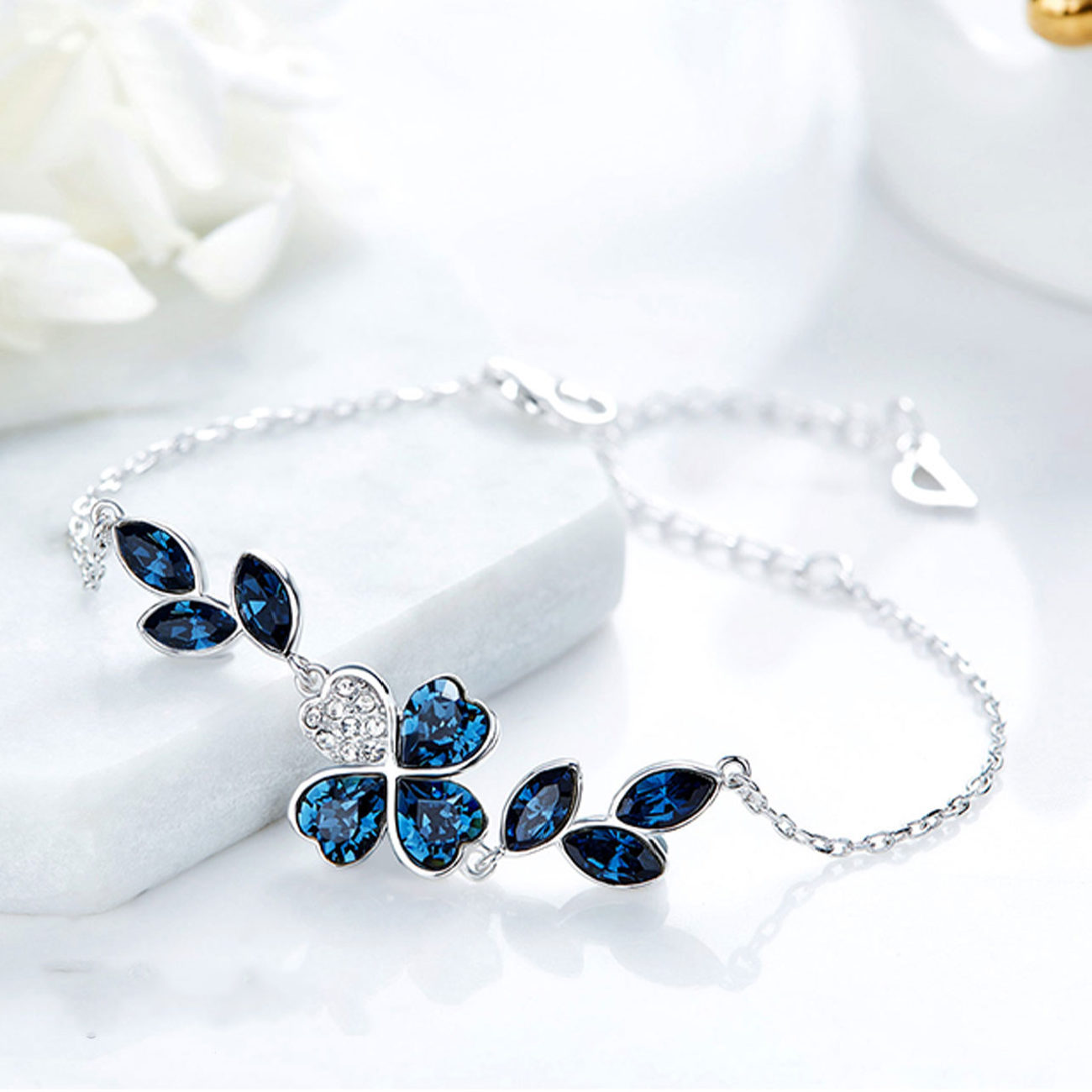 Bracelet en Argent avec Petit Design Fleur pour Femmes