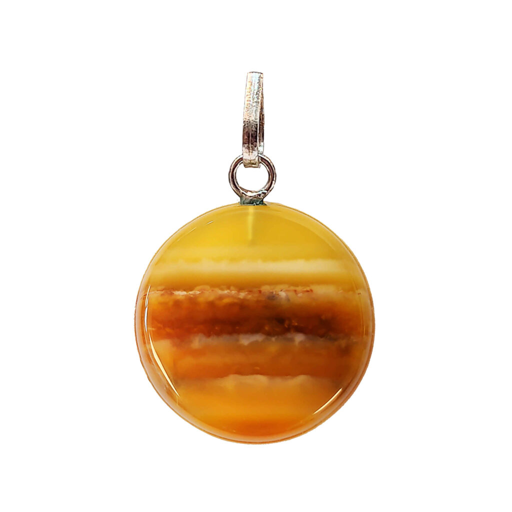 Pendentif en argent avec pierre précieuse Agate Minérale