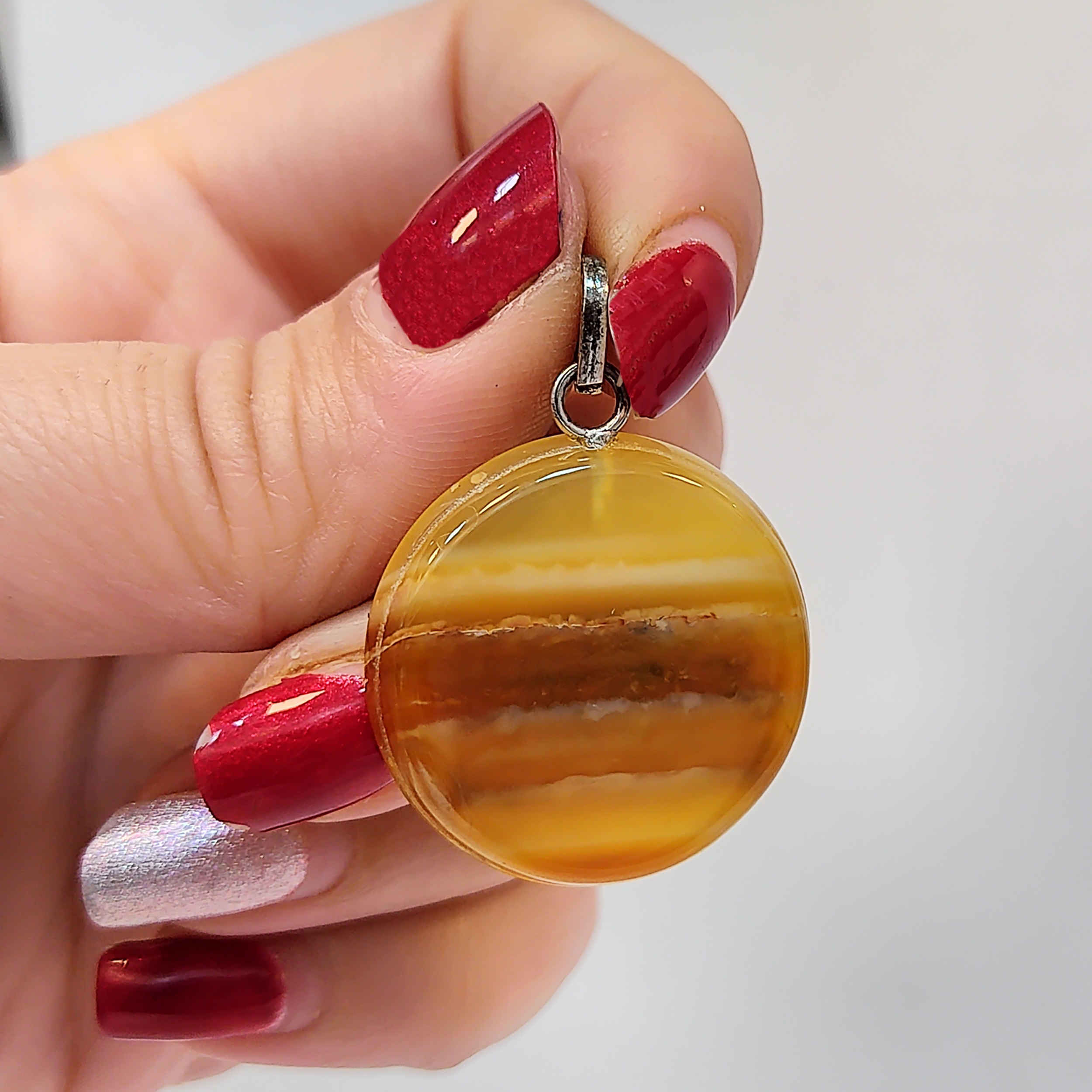 Pendentif en argent avec pierre précieuse Agate Minérale