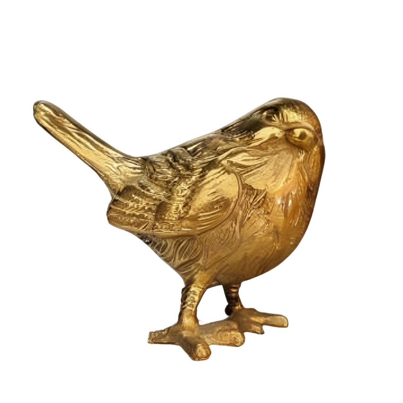 Figurine de moineau en laiton - Sculpture d'oiseau charmante