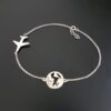 Bracelet Cheville en Acier pour Femmes avec Design Avion en Argent
