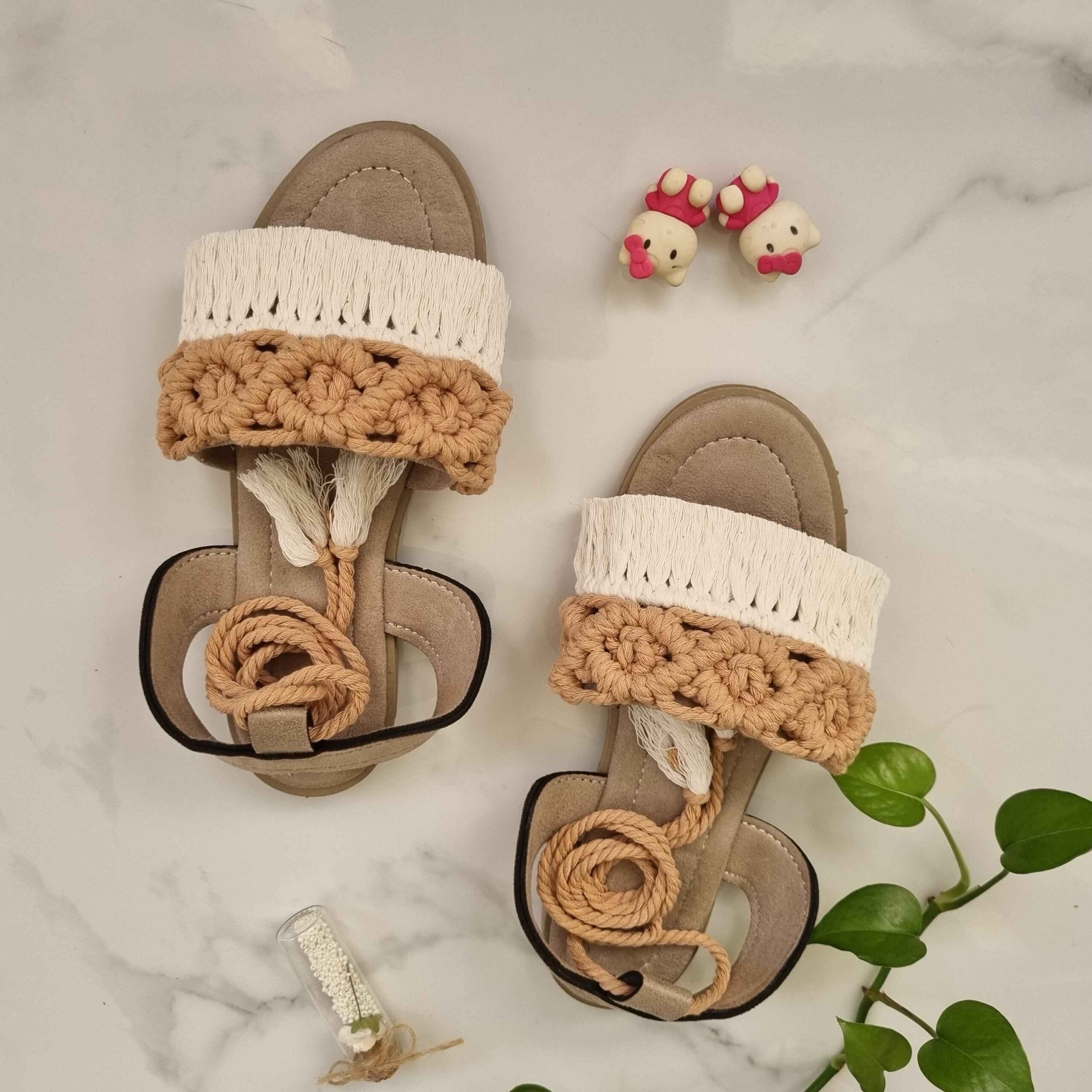 Sandales à Lanières Macramé Sling Back Artisanales Modèle ADN