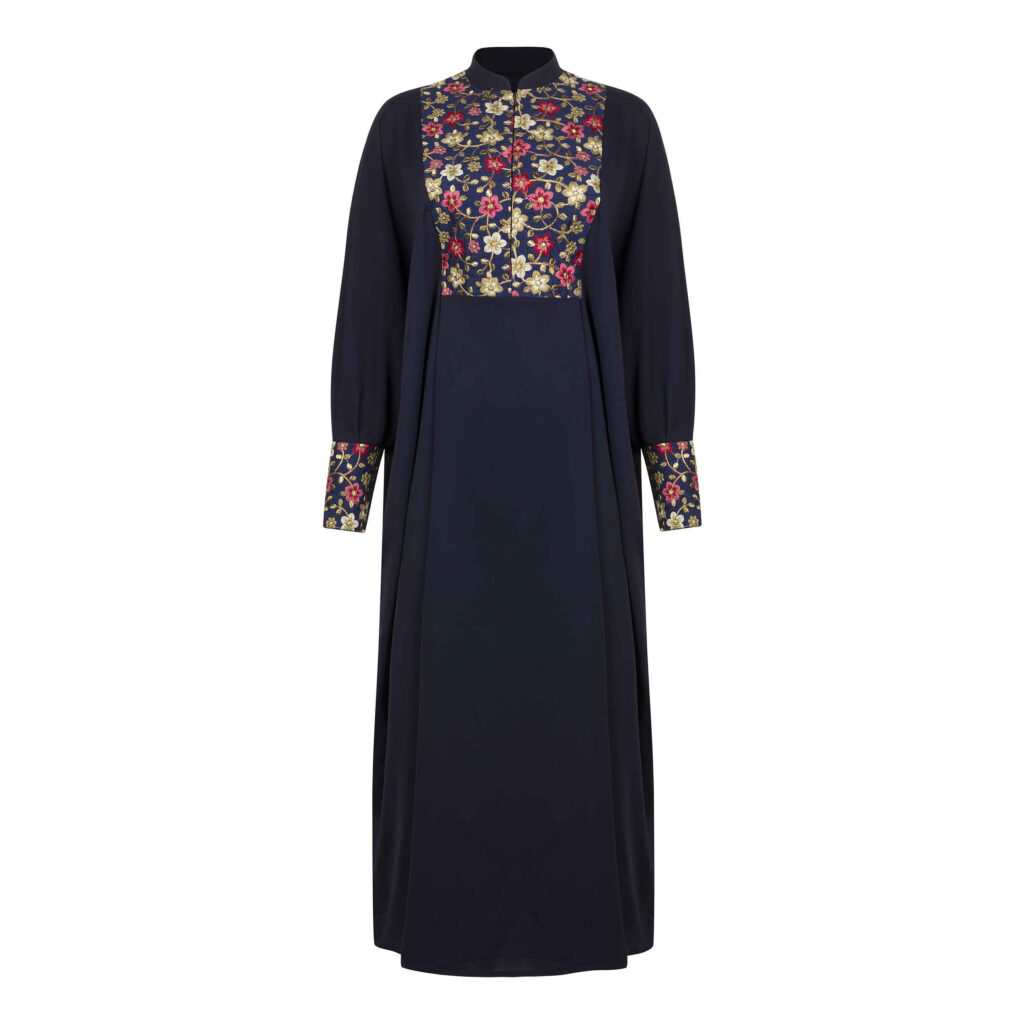 Abaya stylée coupe ample pour femmes musulmanes avec design floral