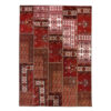 Tapis Persan Vintage Patchwork Noué à la Main Géométrique Traditionnel Rouge