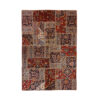 Tapis Persan Vintage Patchwork Noué à la Main Marron Foncé