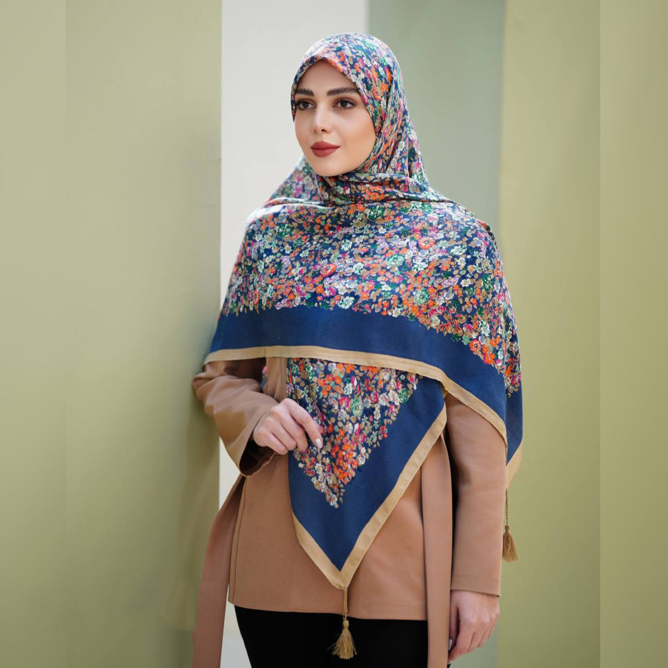 Écharpe en coton pour femme – Motif floral