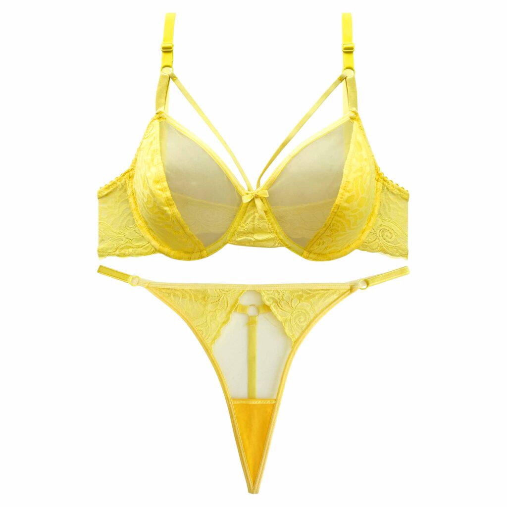 Ensemble de lingerie pour femmes soutien-gorge en dentelle & string Guipure