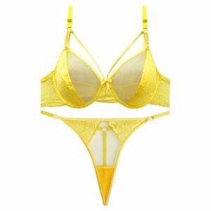 Ensemble de lingerie pour femmes soutien-gorge en dentelle & string Guipure
