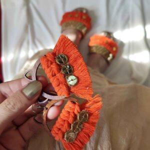 Boucles d’oreilles en macramé faites à la main pour femmes, modèle Kitty