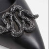 Chaussures à Talons Hauts en Cuir Naturel pour Femmes Modèle Serpent