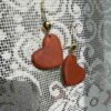 Boucles d’Oreilles en Bois pour Femmes Fait Main avec Motif de Cœur