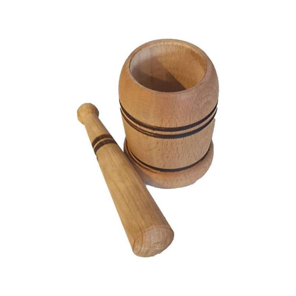 Ensemble Mortier et Pilon en Bois pour Herbes et Épices