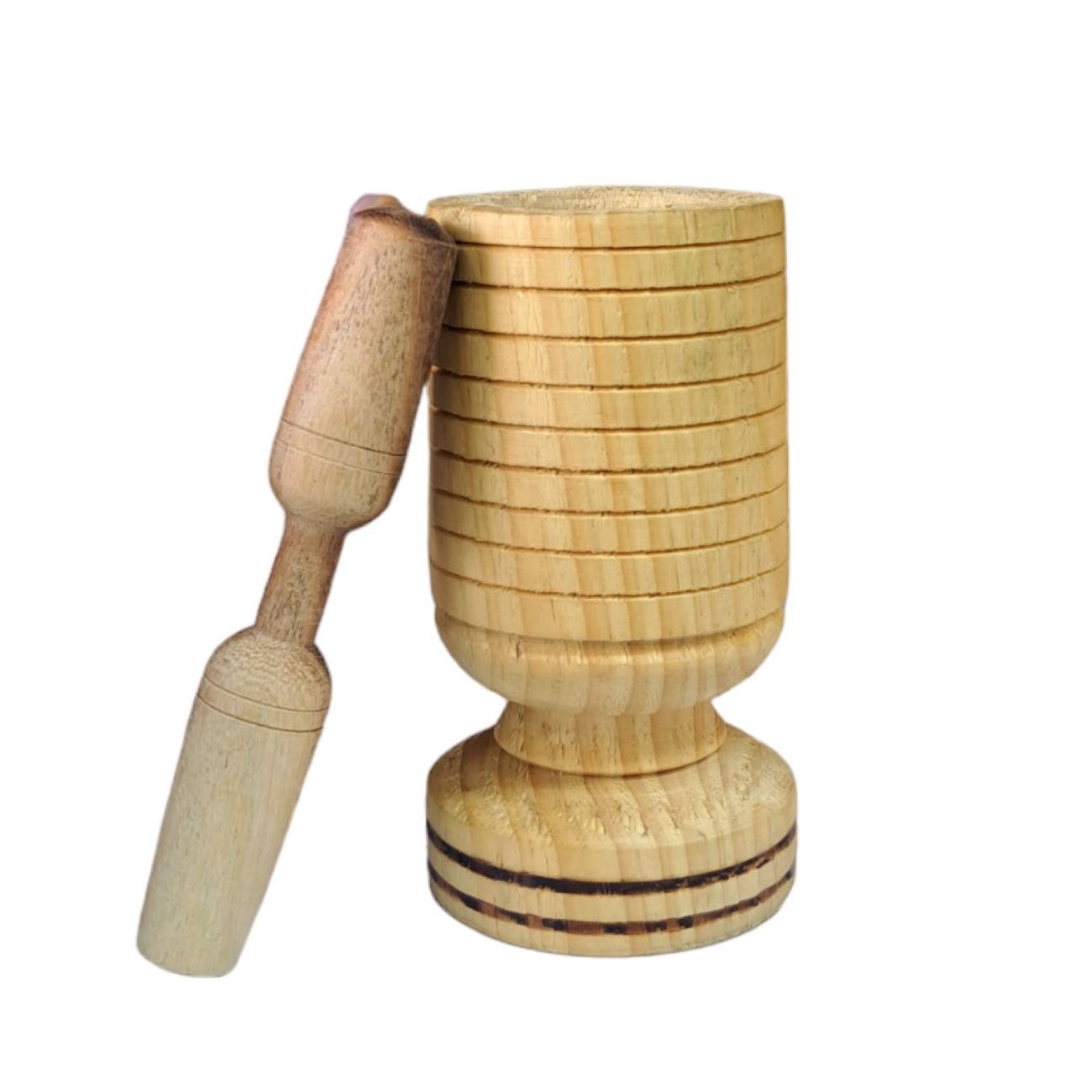 Ensemble Mortier et Pilon en Bois pour Herbes et Épices