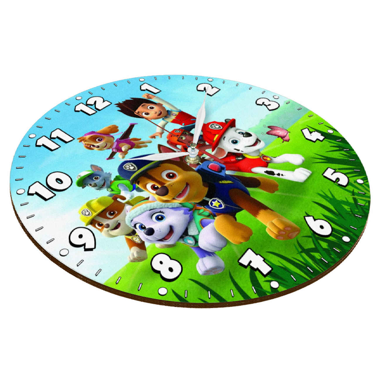 Horloge Murale en Bois pour Chambre d’Enfant avec Design de PAW Patrol