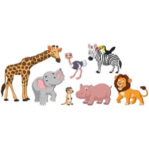 Autocollant mural en bois pour chambre de bébé – Design animaux