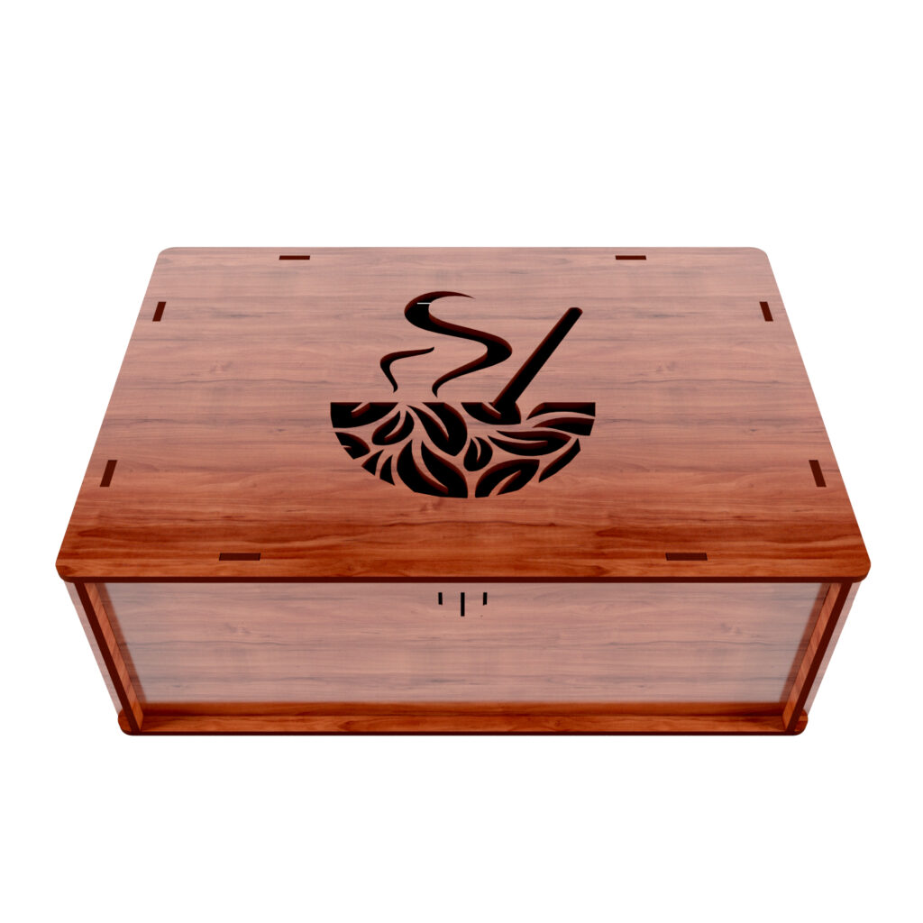 Boîte organisatrice en bois pour thé avec compartiments