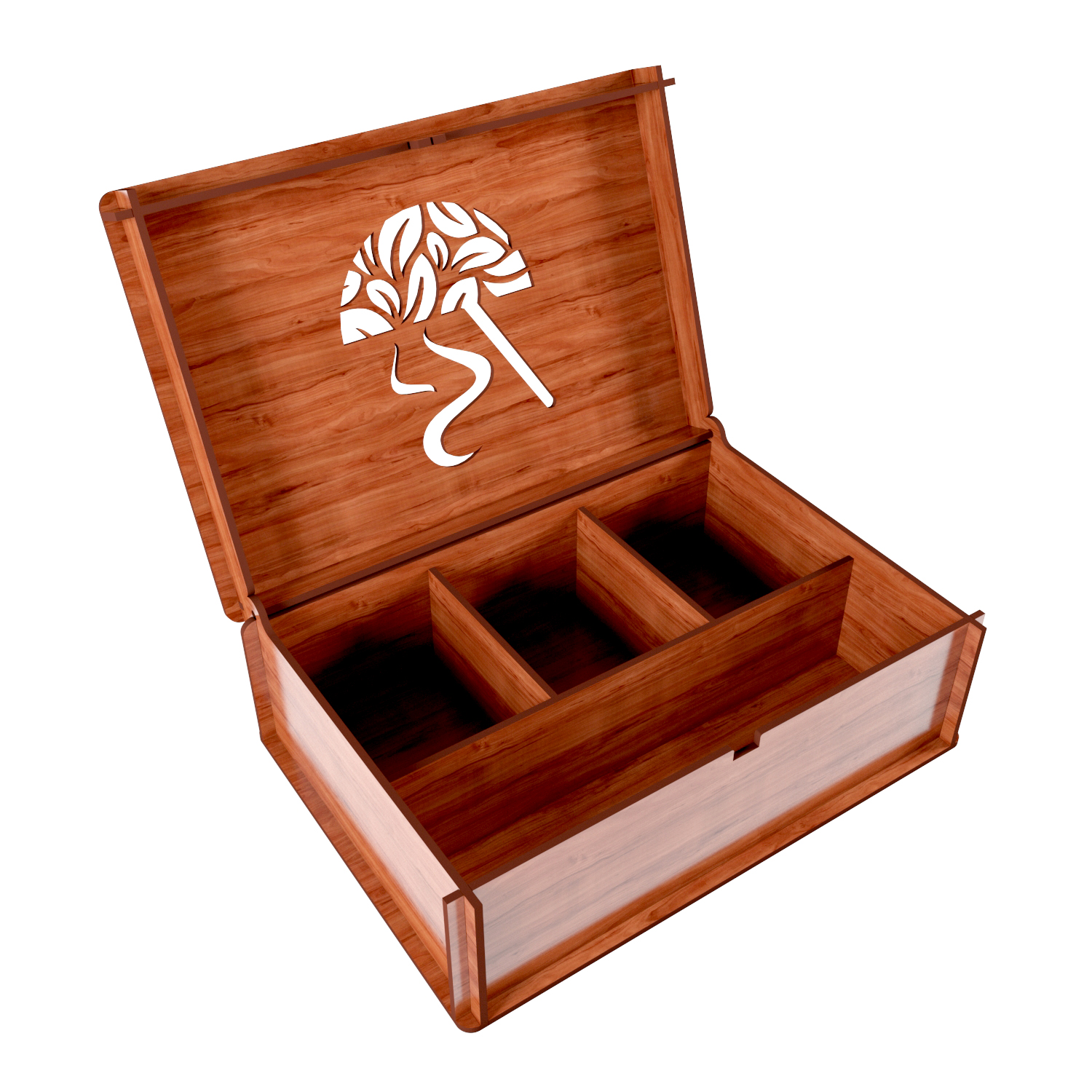 Boîte organisatrice en bois pour thé avec compartiments