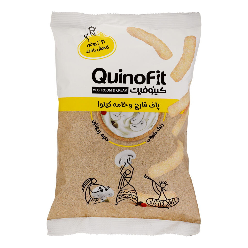 "Snack de Puff Quinoa, Champignon & Crème - Réduit en Graisses, Quinofit, 45 g (x10)"
