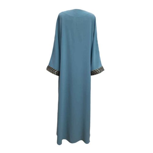 Abaya élégante pour femmes avec manches longues et design Chevron