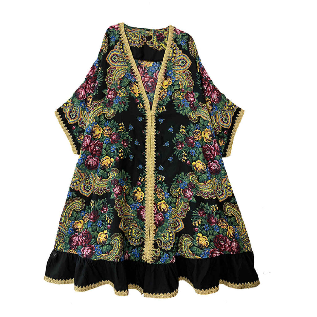 Abaya pour femmes avec manches aérées et design floral