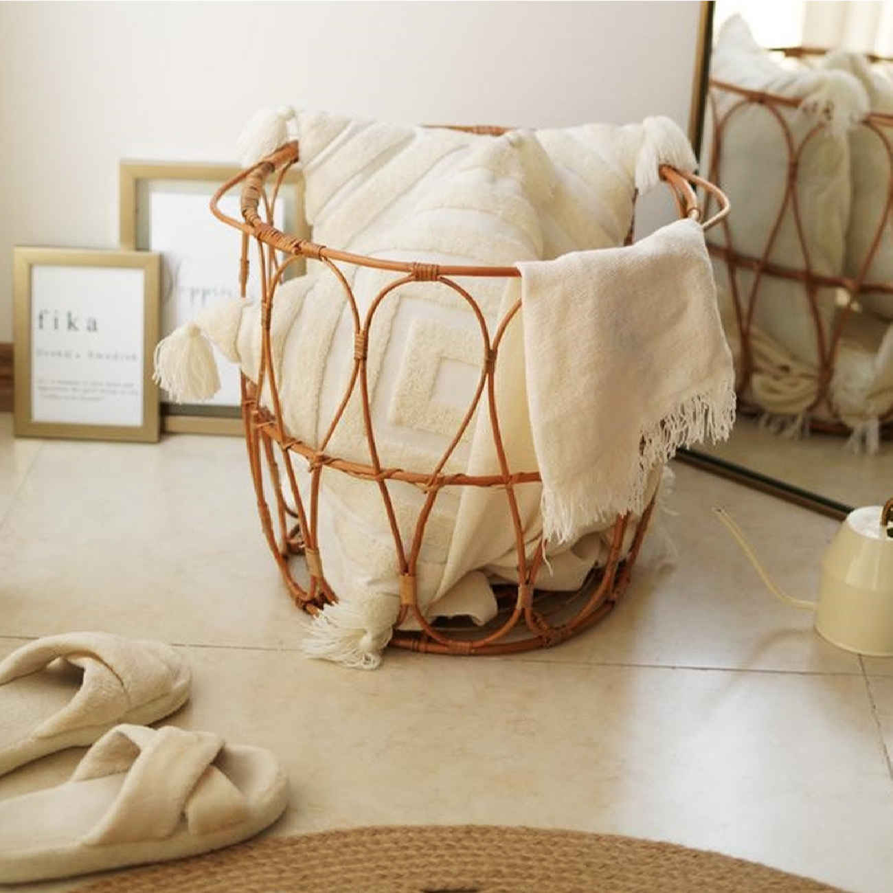 Panier en osier tissé à la main, confection artisanale