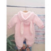 Barboteuse à Manches Longues pour Bébé Fille – Adaptée pour l’Hiver en Rose