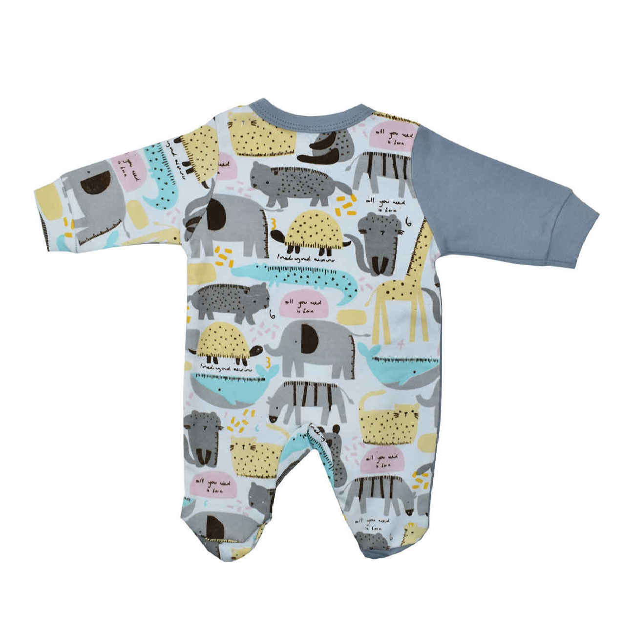 Barboteuse Bébé à Manches Longues – Confortable avec Motif Animal