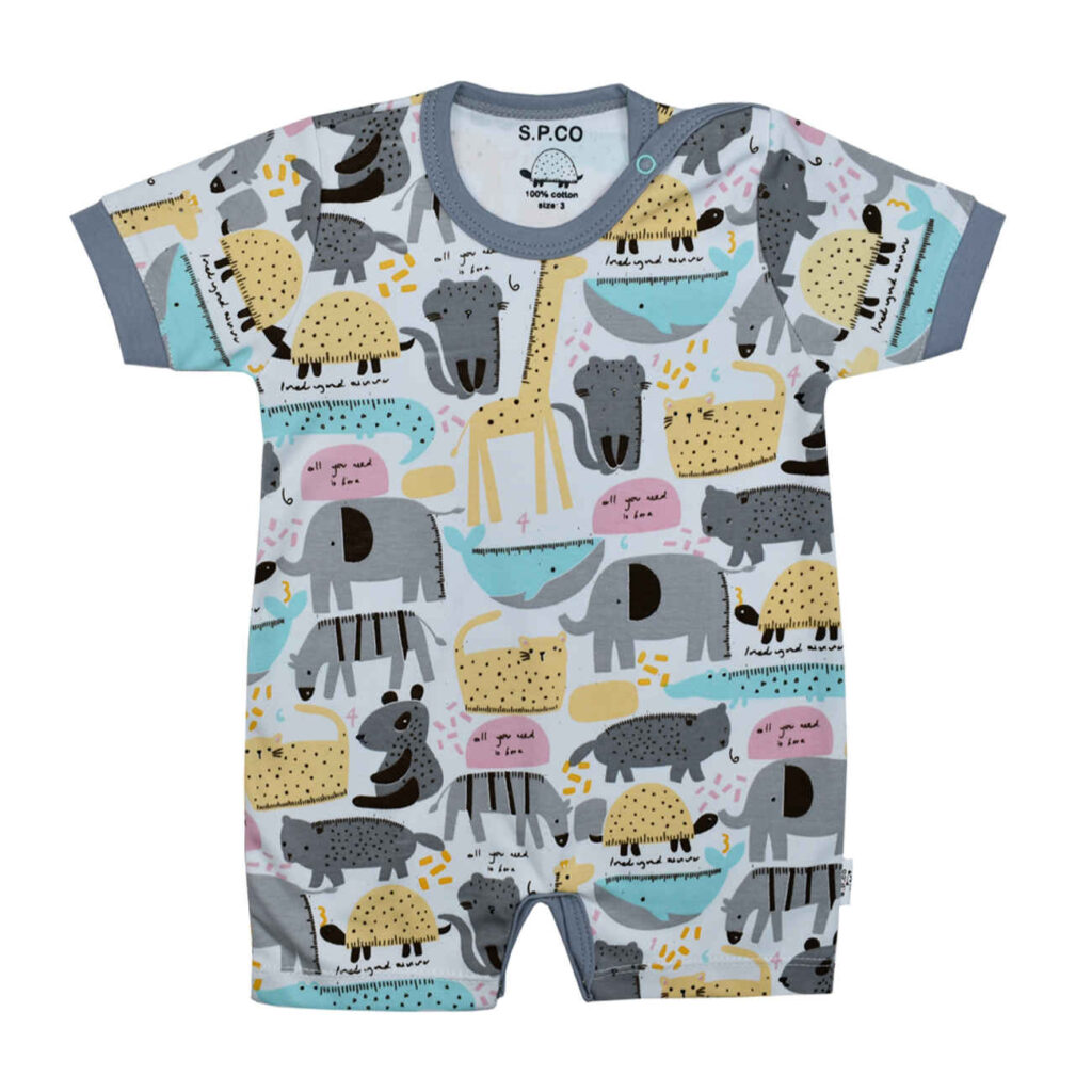 Barboteuse Bébé à Manches Courtes – Confortable & Respirante