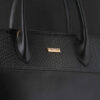 Sac à main en cuir Bauletto avec grande capacité en noir