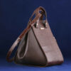 Sac à main en cuir Bauletto avec sangle longue en marron