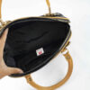Sac à main en cuir Bauletto avec poignées doubles en noir