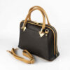 Sac à main en cuir Bauletto avec poignées doubles en noir