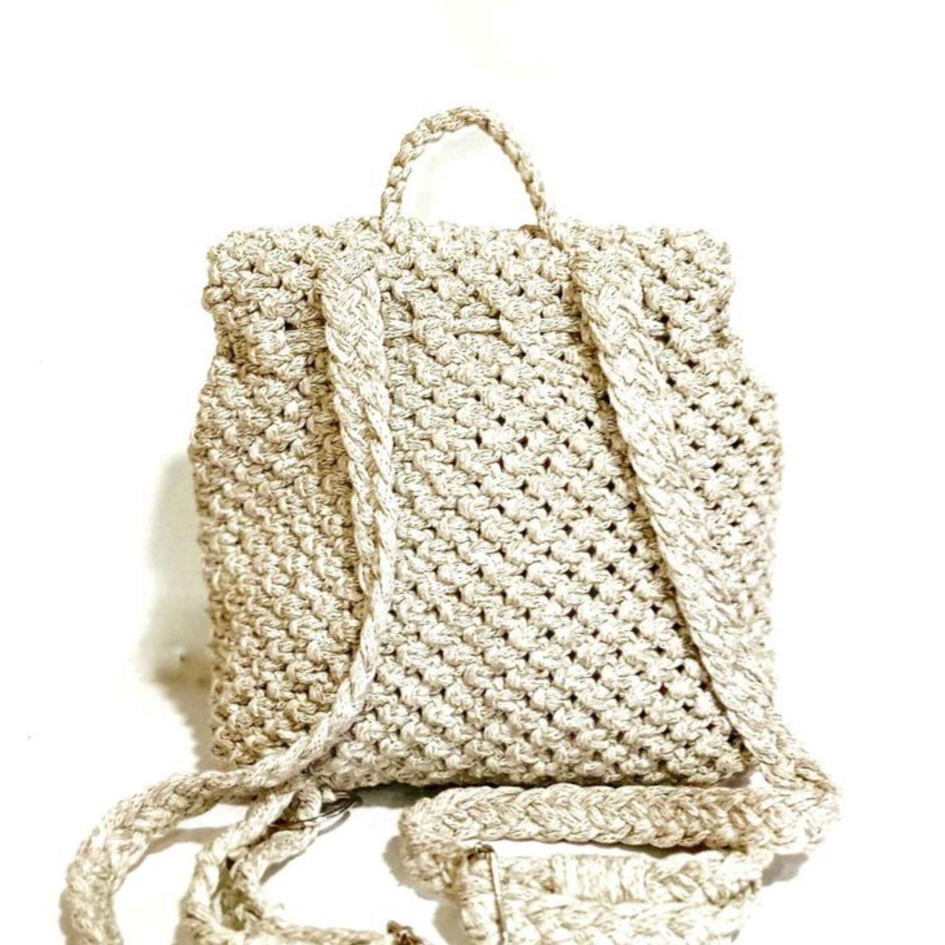 Sac à dos boho en macramé fait main pour femmes, modèle Gandom