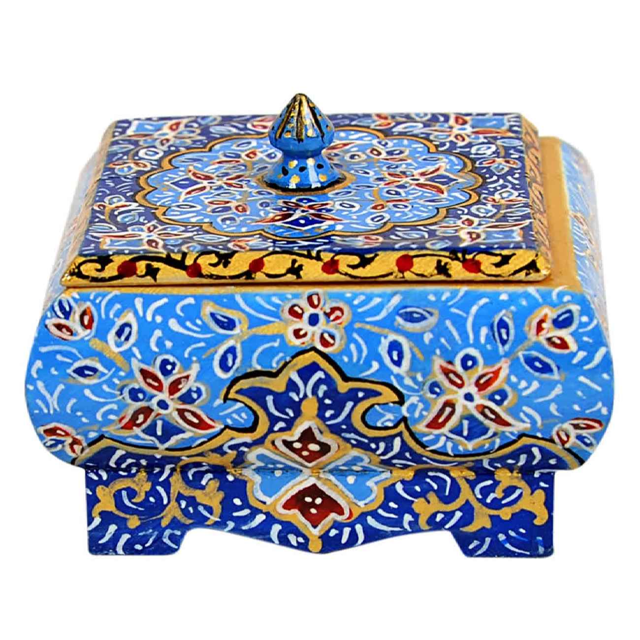Boîte à bijoux en os artisanale avec design d'inspiration persane