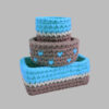 Panier de rangement en crochet avec design Little Heart, ensemble de 3