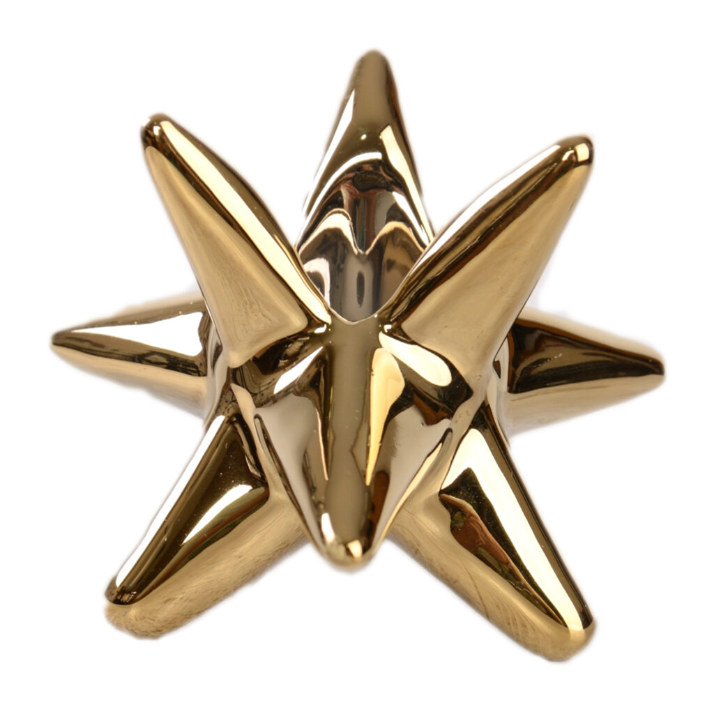 Porte-bougie décoratif en céramique avec design d'étoile