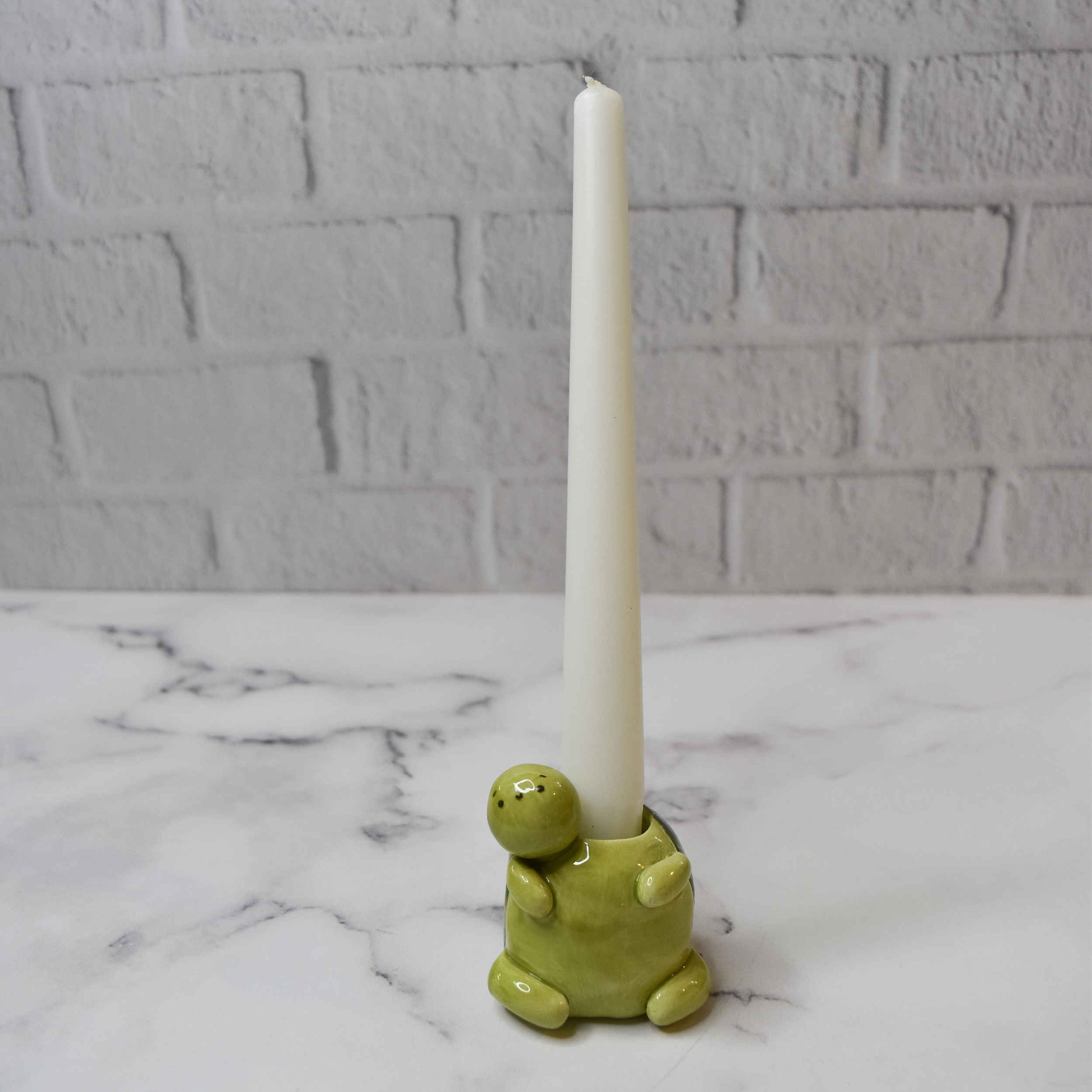 Porte-bougie décoratif en céramique avec design de tortue fantaisiste – Parfait pour n’importe quelle pièce