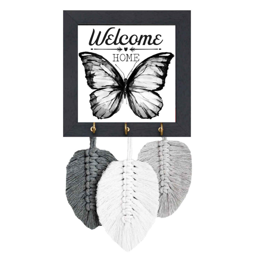 Porte-clés mural décoratif et fait main dans le design Macramé