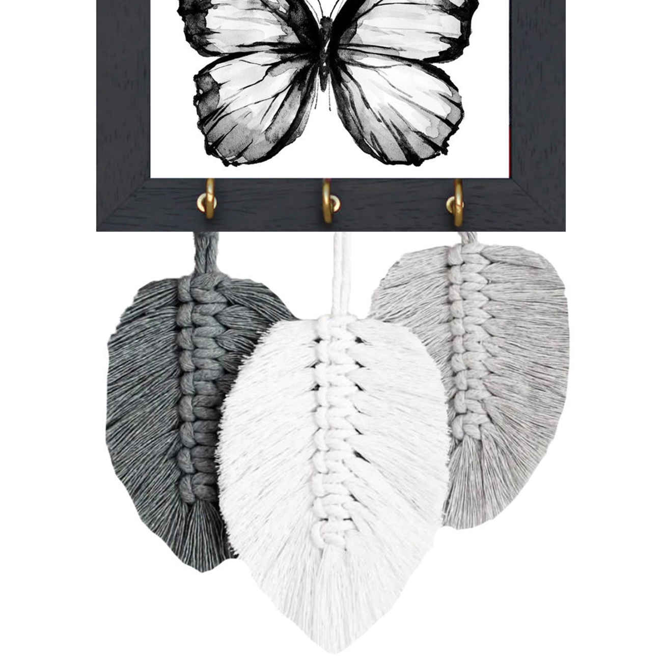 Porte-clés mural décoratif et fait main dans le design Macramé