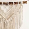 Tapisserie Murale Décorative en Macramé avec Motif Géométrique