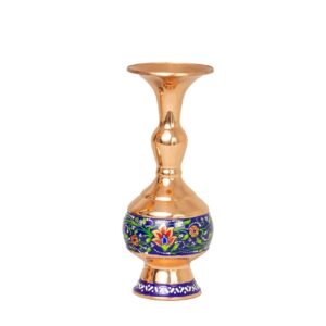 Vase décoratif en cuivre persan fait main dans un design floral élégant