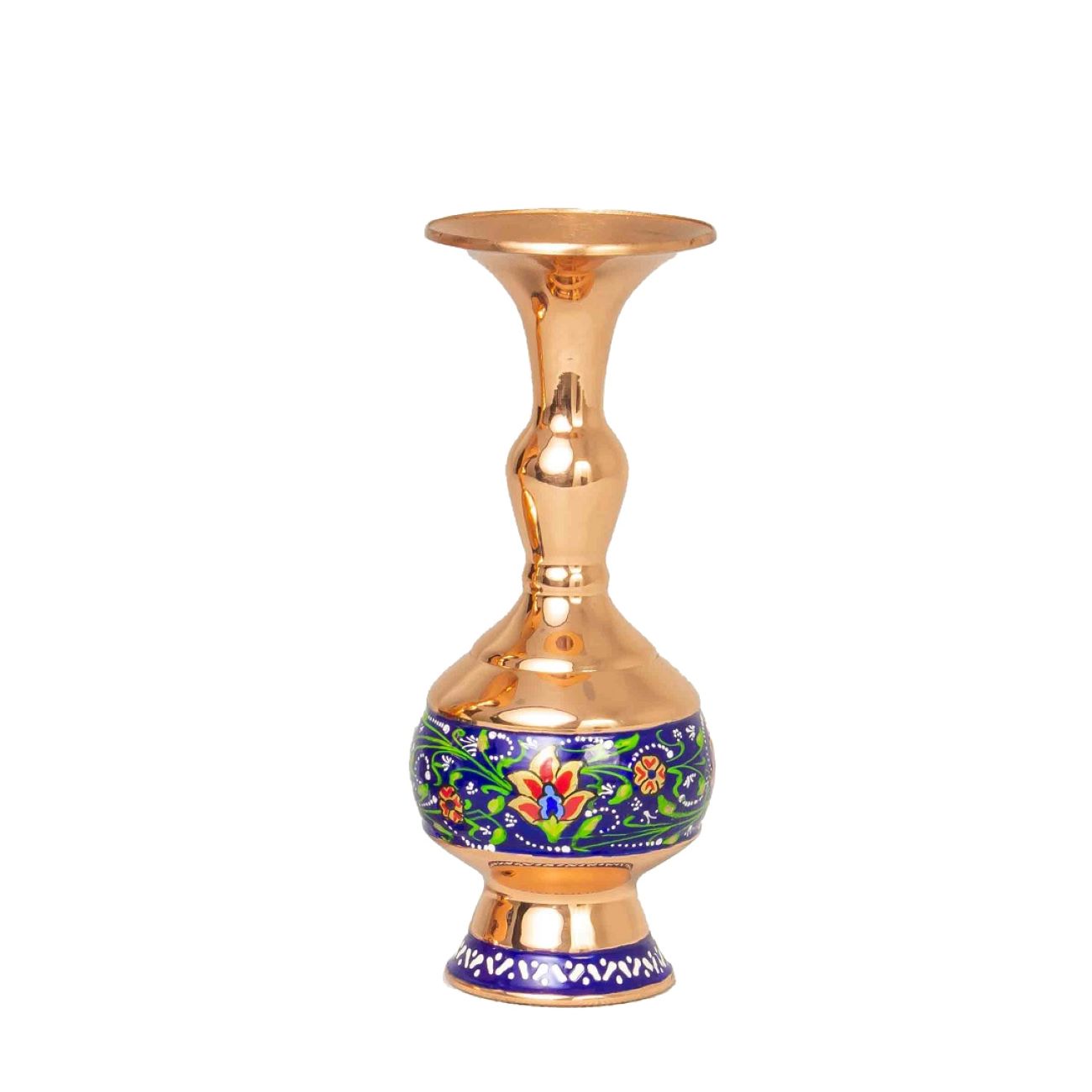 Vase décoratif en cuivre persan fait main dans un design floral élégant
