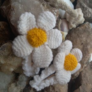 Set de Pinces à Cheveux à Clip Floral Brodé à la Main de 2 Modèle Camomille