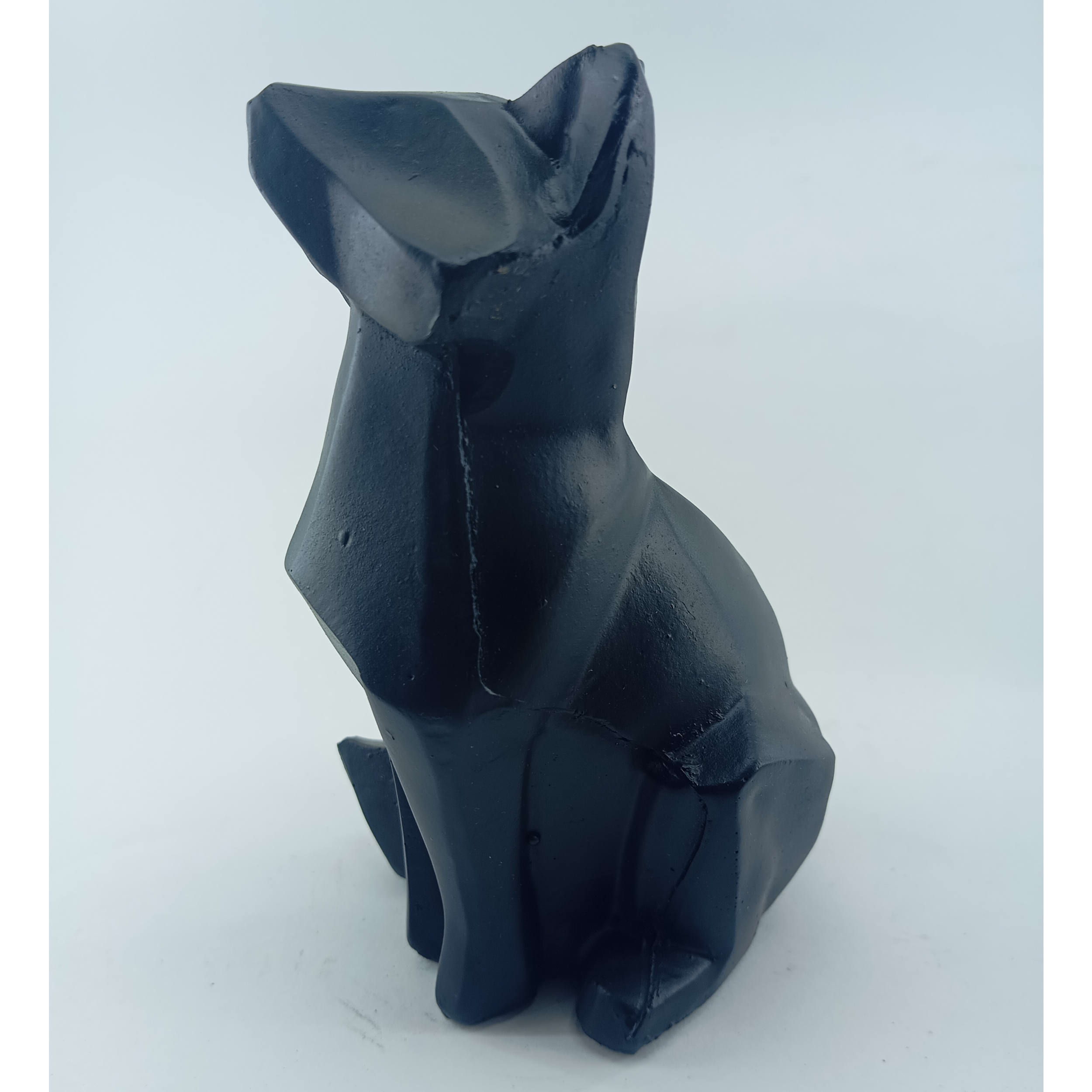 Figurine géométrique de renard cubisme assis – Sculpture moderne