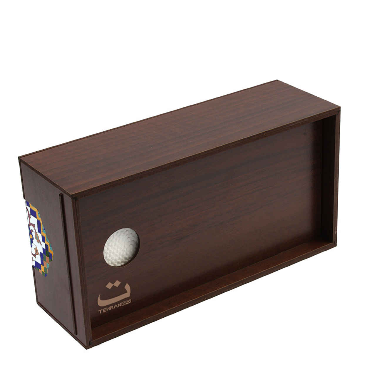 Boîte à mouchoirs en bois persan fait main avec design géométrique