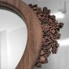Cadre miroir en bois fait main avec bougeoirs assortis